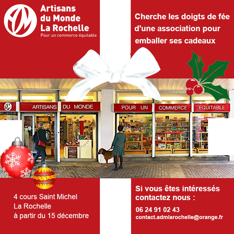 Petite annonce : Boutique équitable cherche doigts de fée pour emballer ses cadeaux de Noël ! 